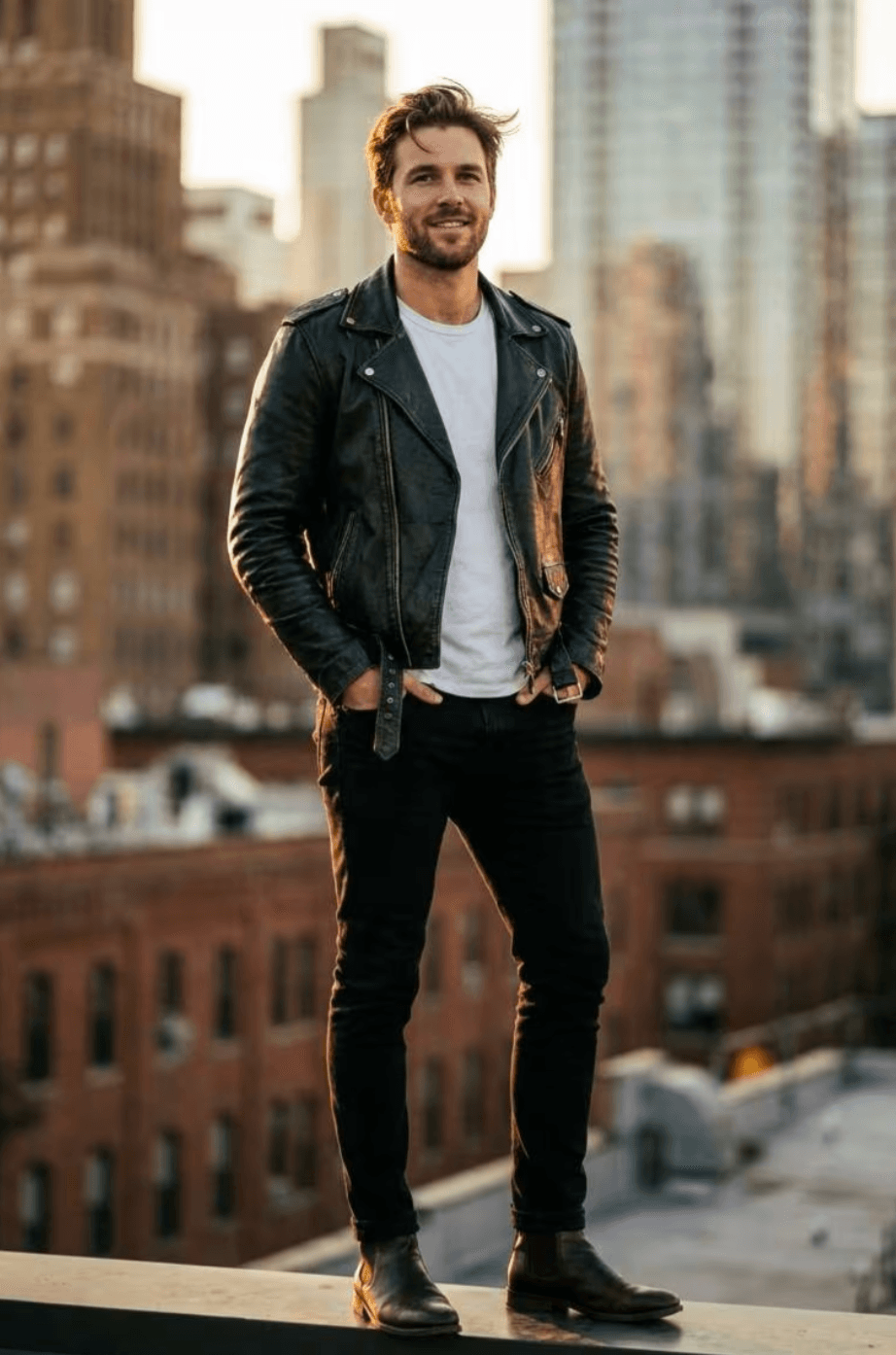 New York Rooftop Sunset - AI prompt example by MangoXPrompts