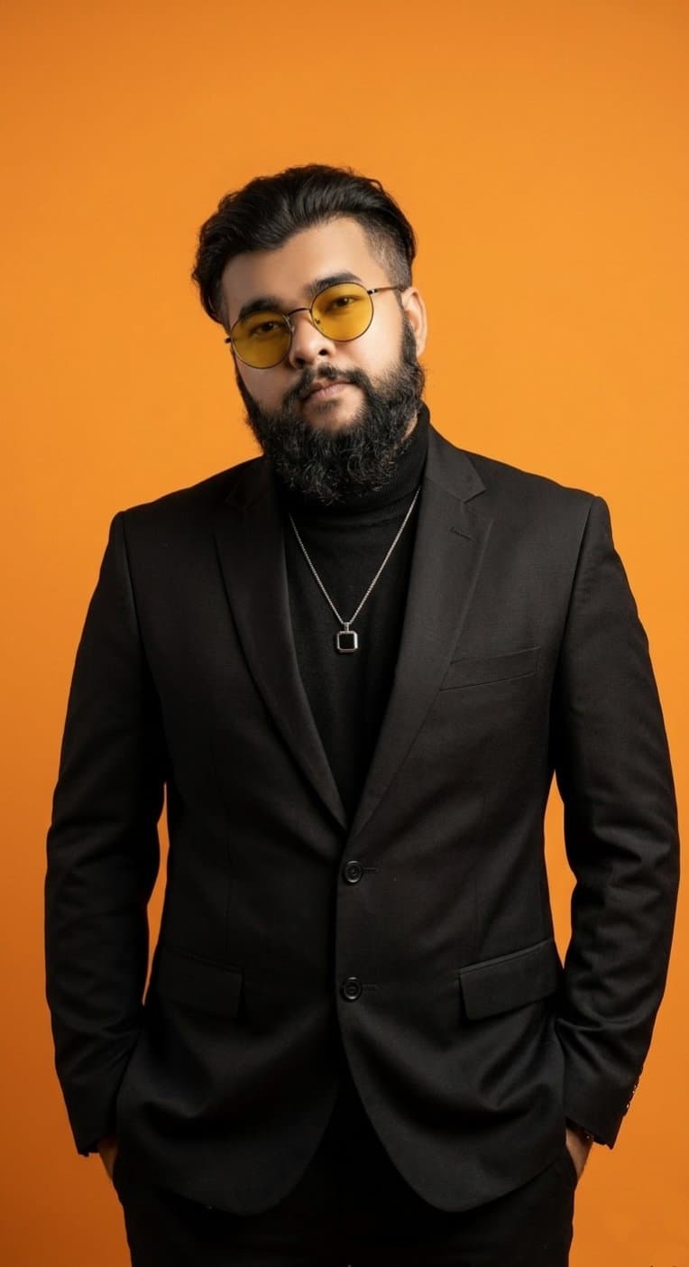 Studio Photography Orange Backdrop